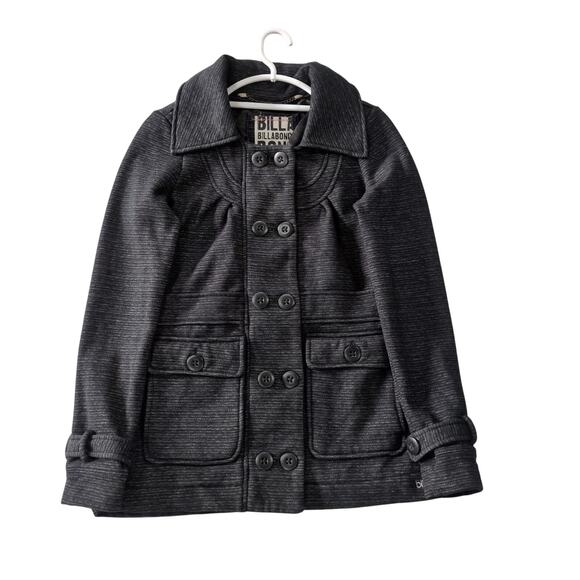 Billabong Jacket Womens M Black Button Up Collared Pockets Casual - Picture 1 of 9